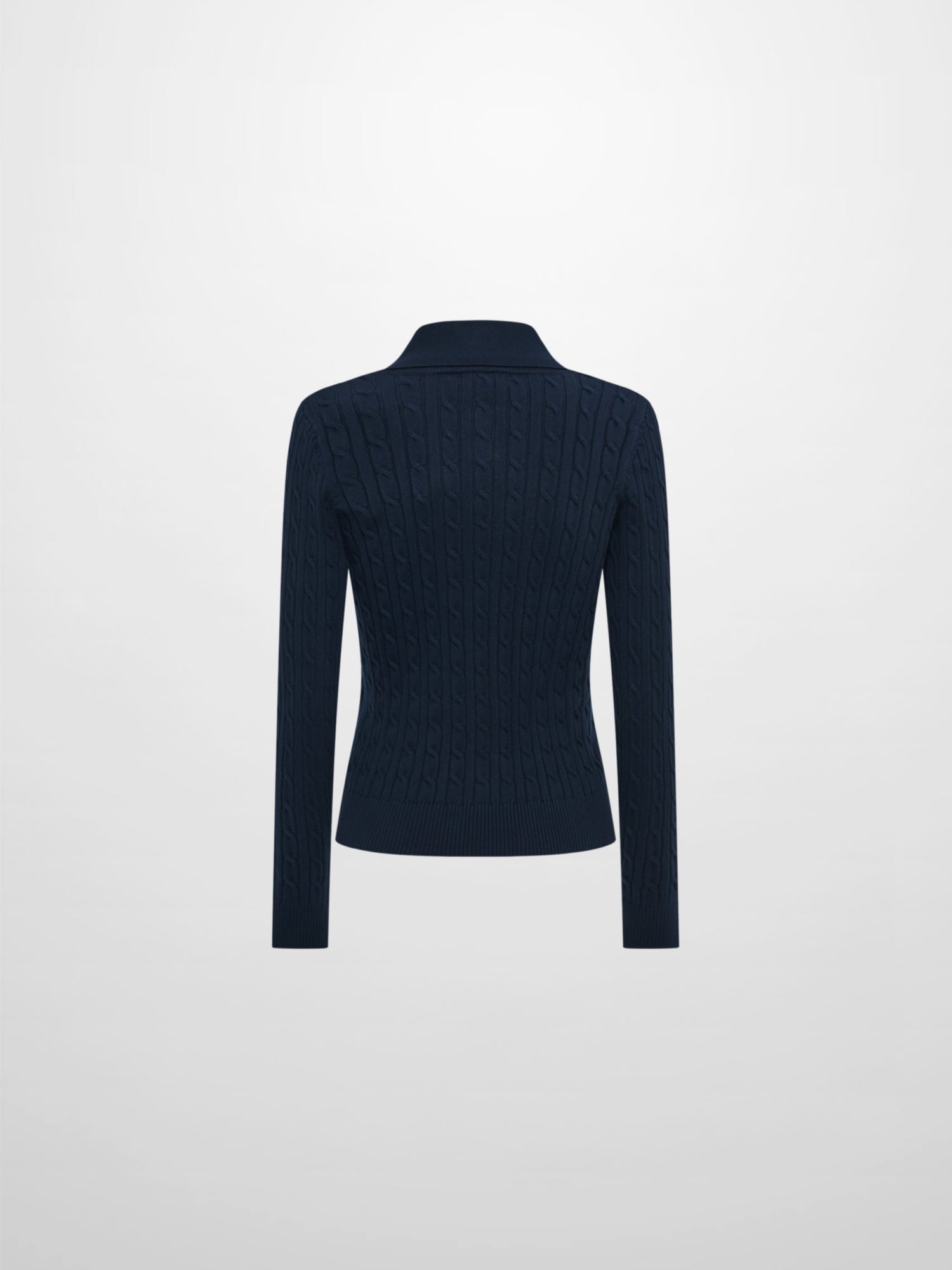 Collared Cable Sweater - Navy