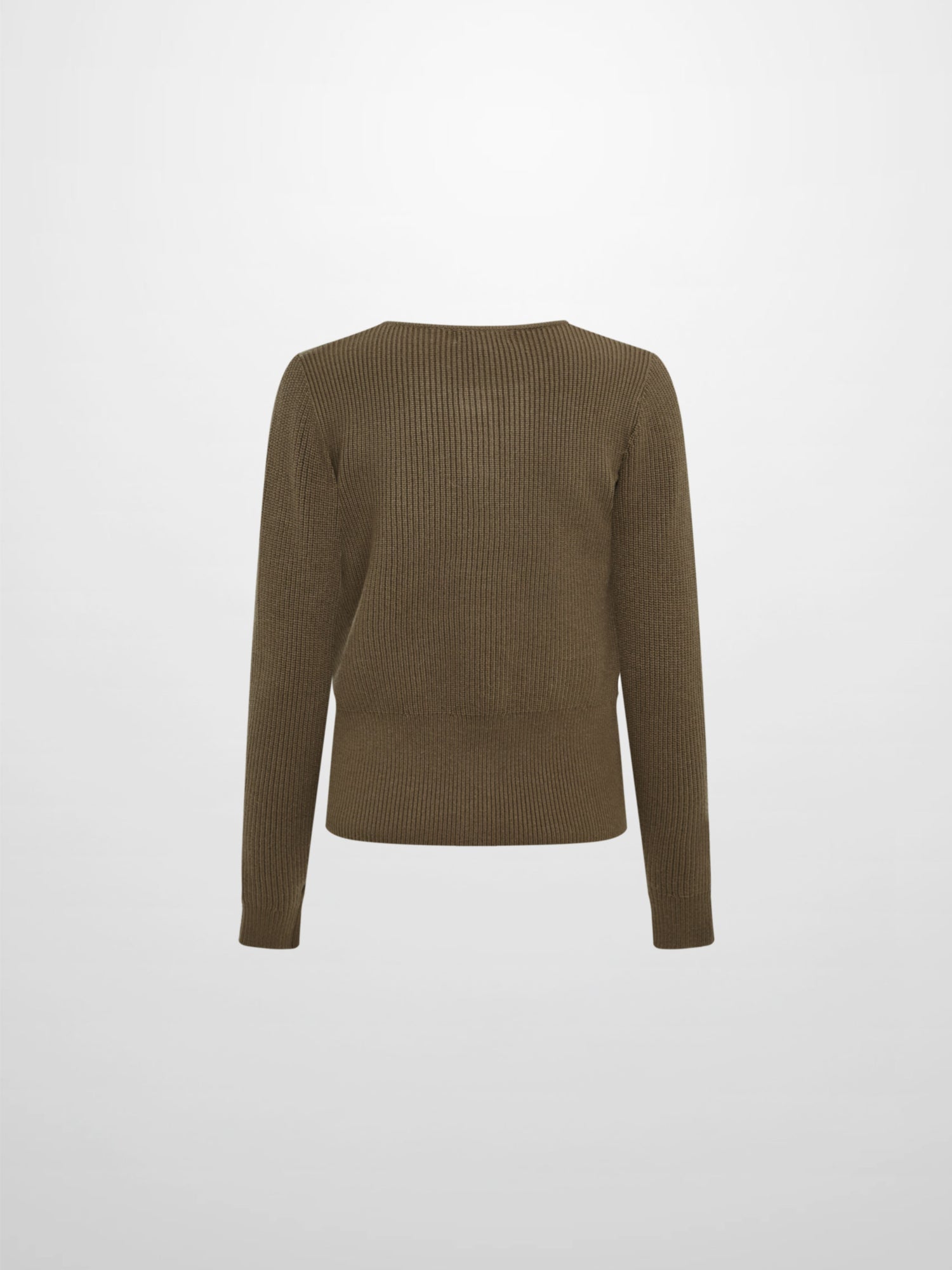 Boxy Crew Neck Button Down Cardigan - Olive