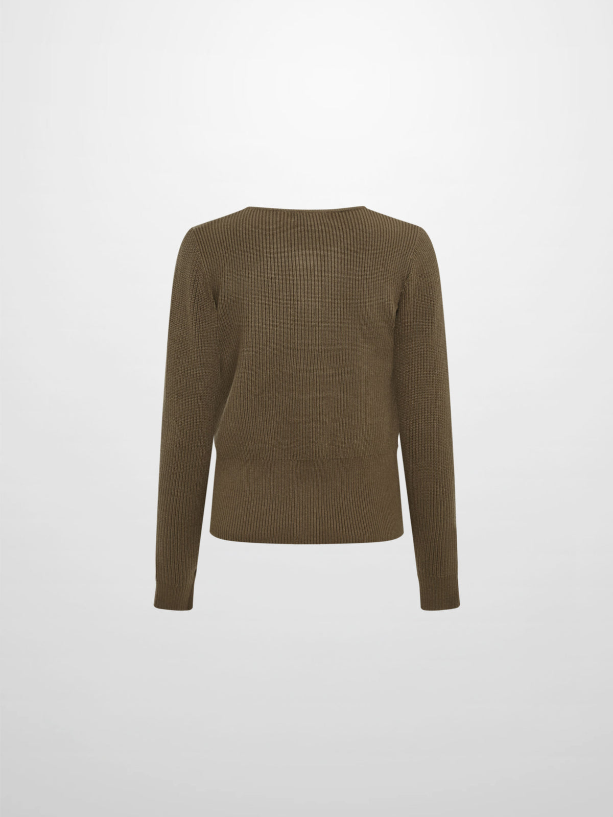 Boxy Crew Neck Button Down Cardigan - Olive