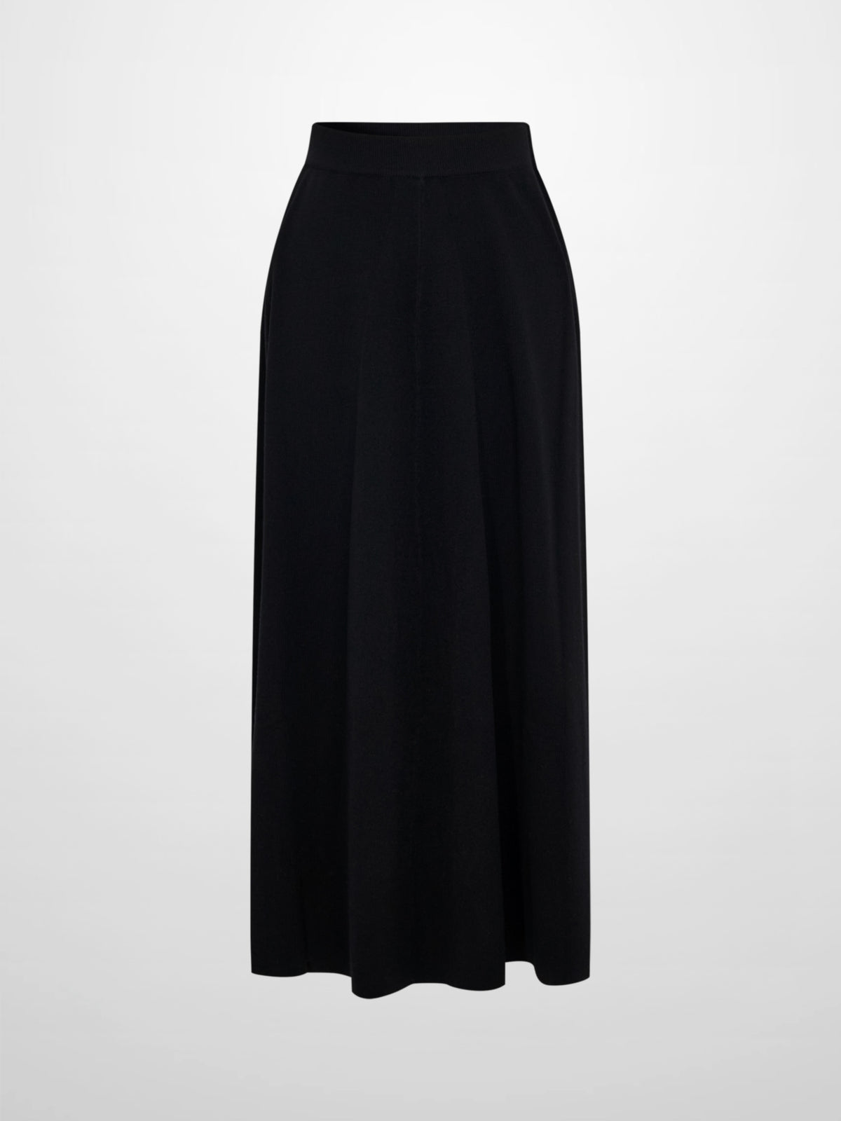 Soft Knit Mixed Ribbed Skirt - Black