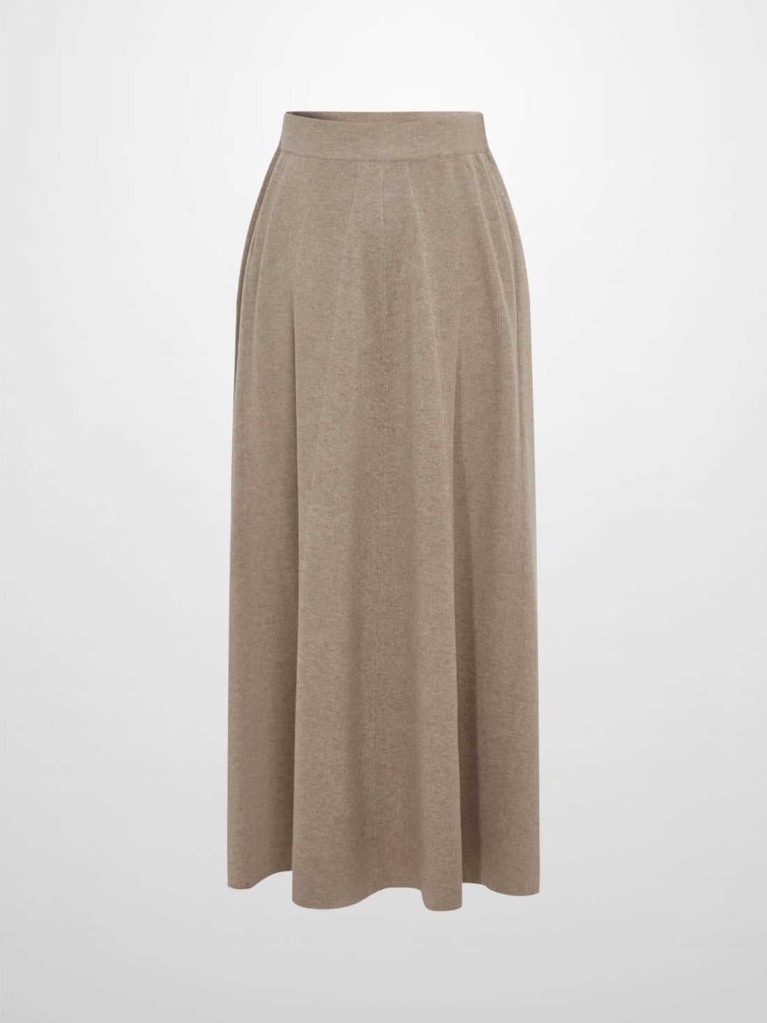 Soft Knit Mixed Ribbed Skirt - Oatmeal