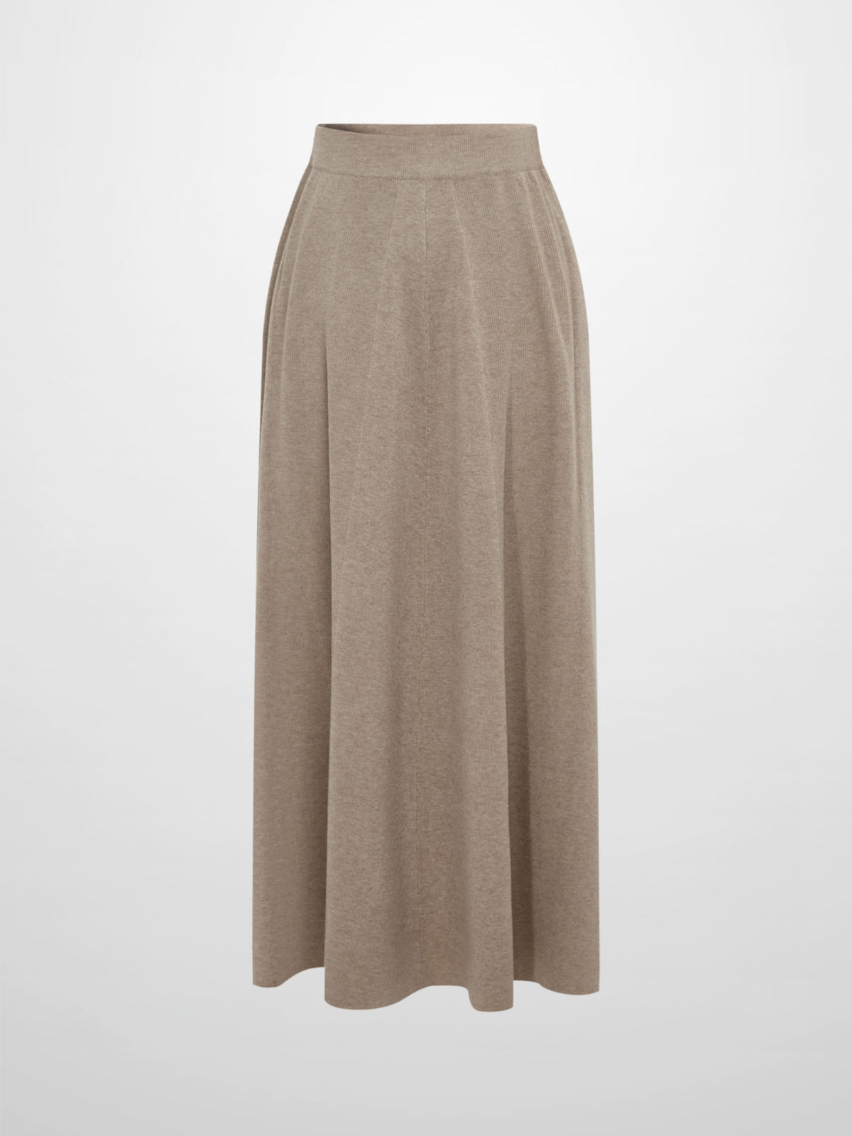 Soft Knit Mixed Ribbed Skirt - Oatmeal