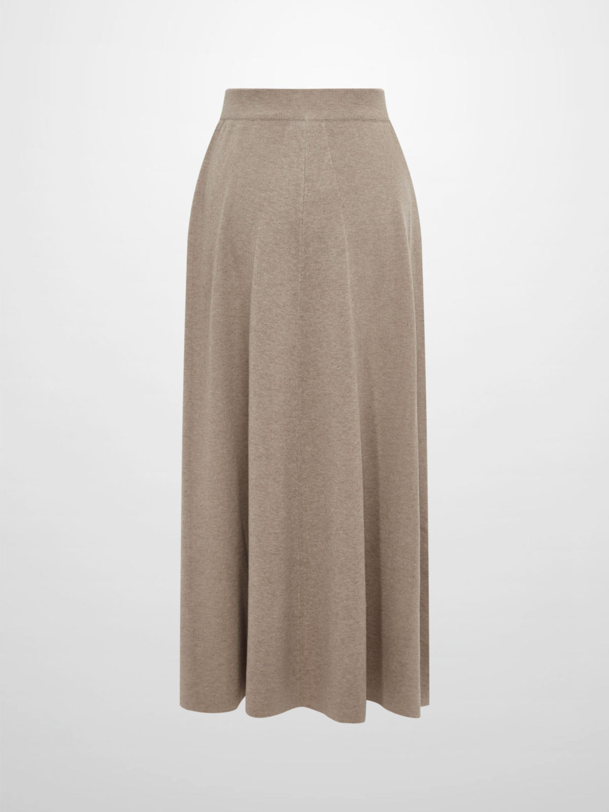 Soft Knit Mixed Ribbed Skirt - Oatmeal