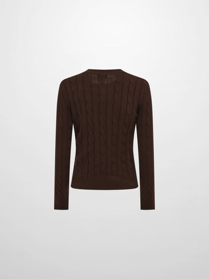 Embossed Cable Sweater - Brown