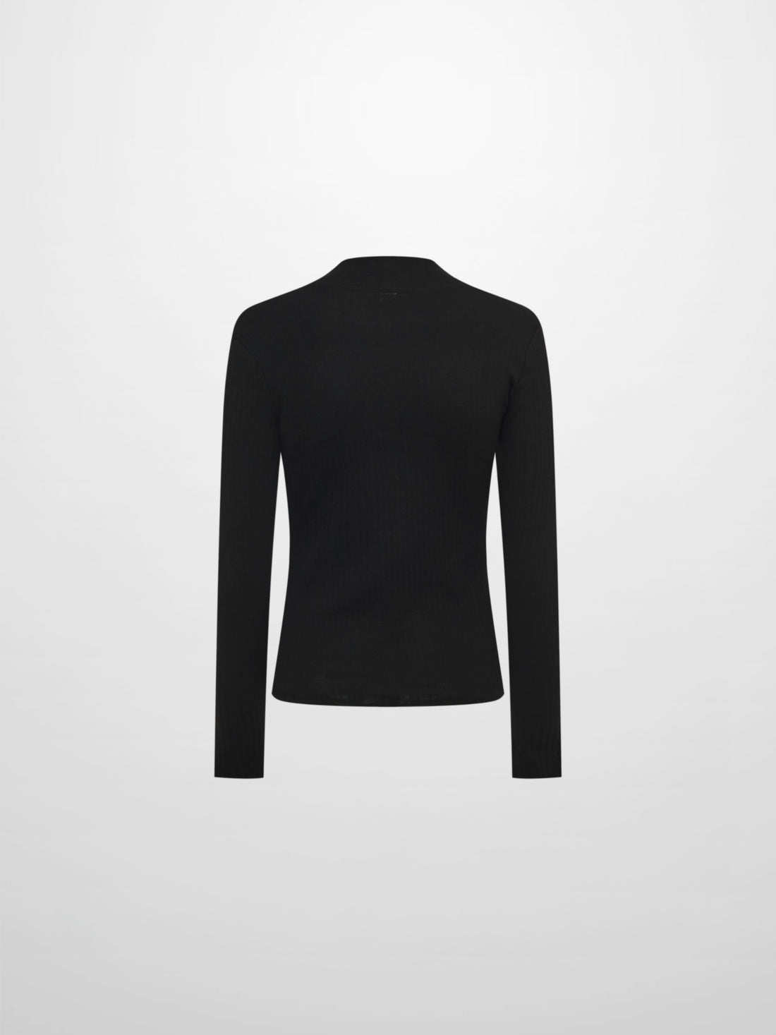Ribbed Mock Neck Turtleneck - Black
