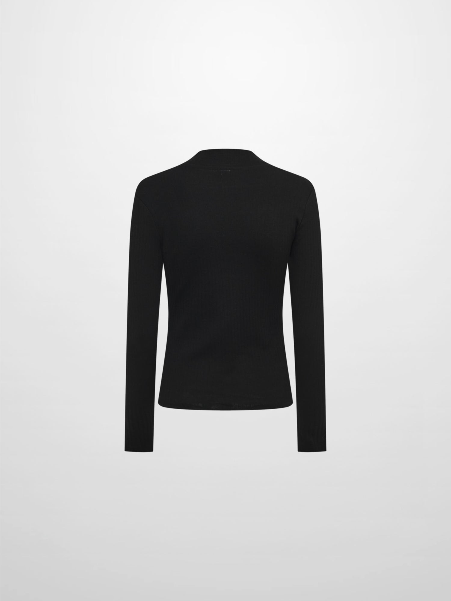Ribbed Mock Neck Turtleneck - Black