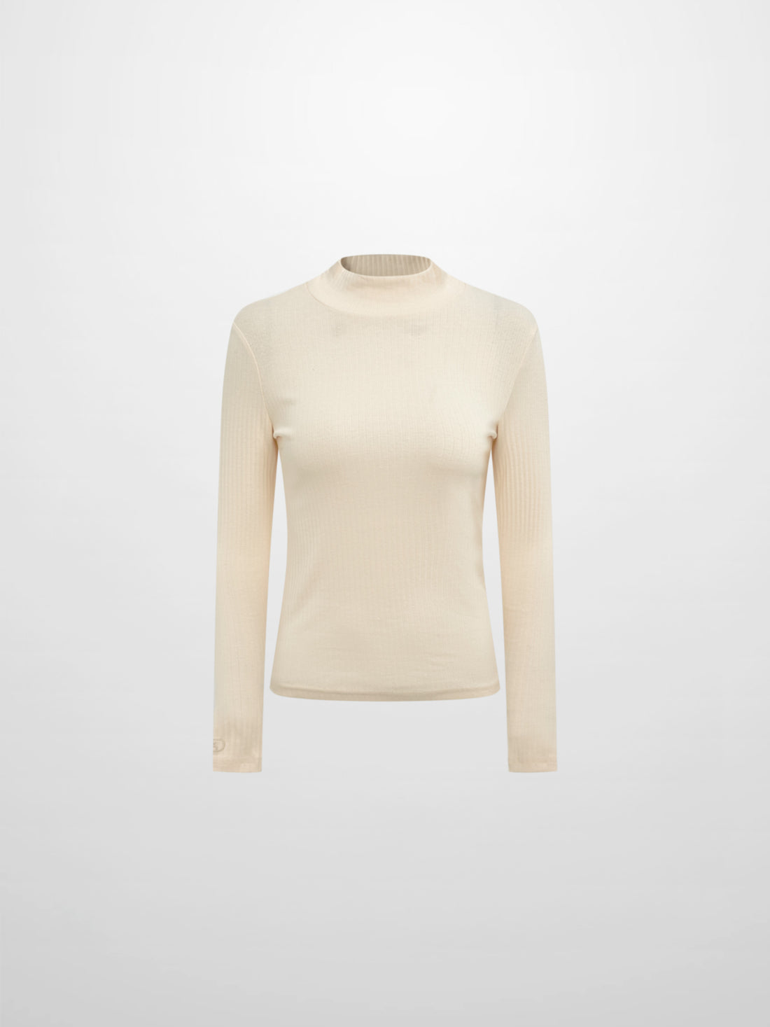Ribbed Mock Neck Turtleneck - Cream