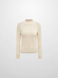 Ribbed Mock Neck Turtleneck - Cream