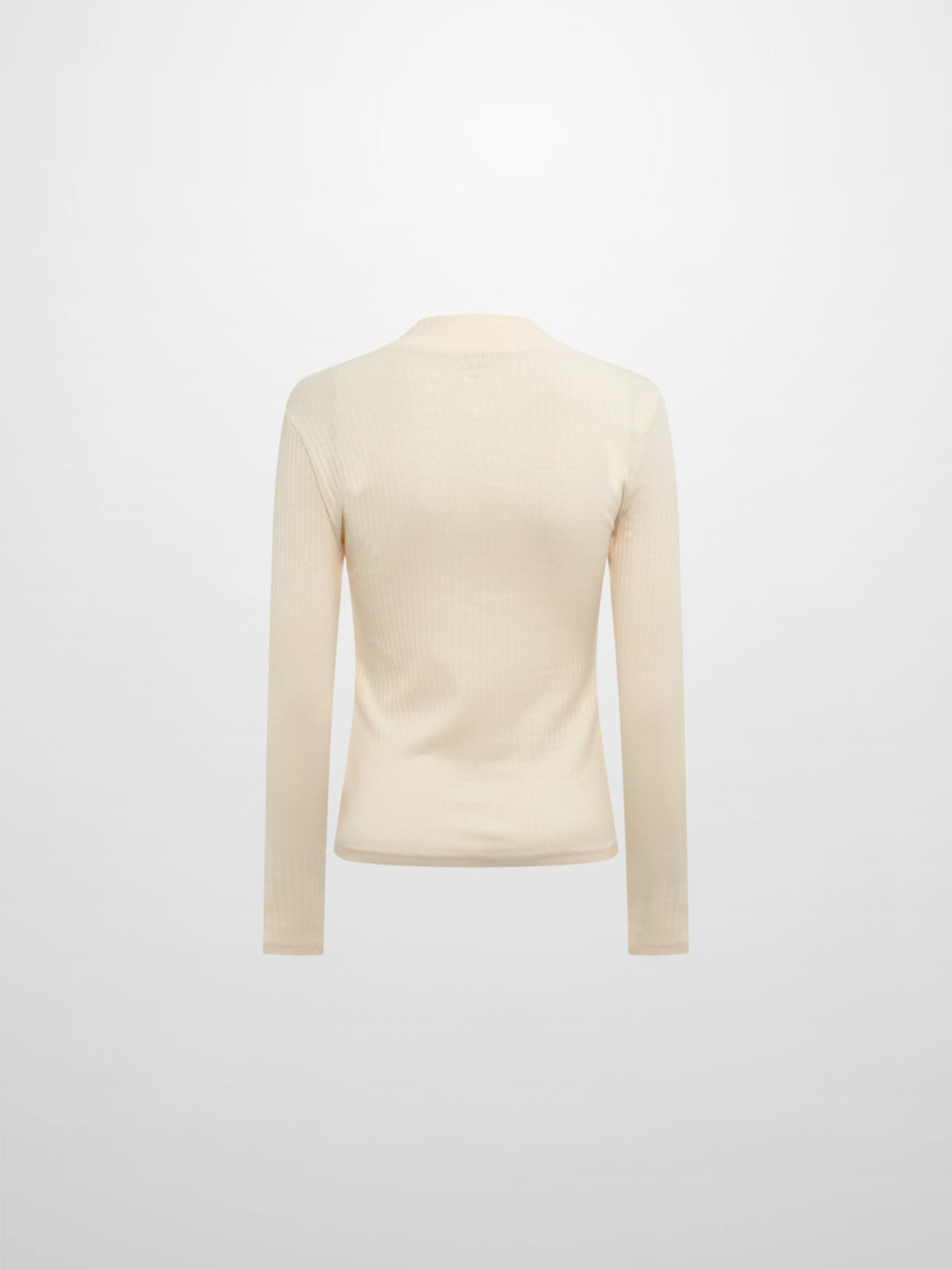 Ribbed Mock Neck Turtleneck - Cream