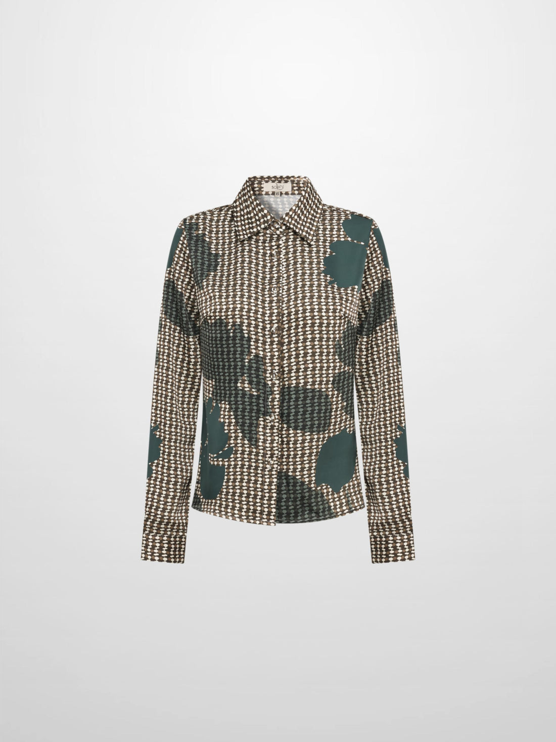 Button Down Collared Blouse - Olive Floral