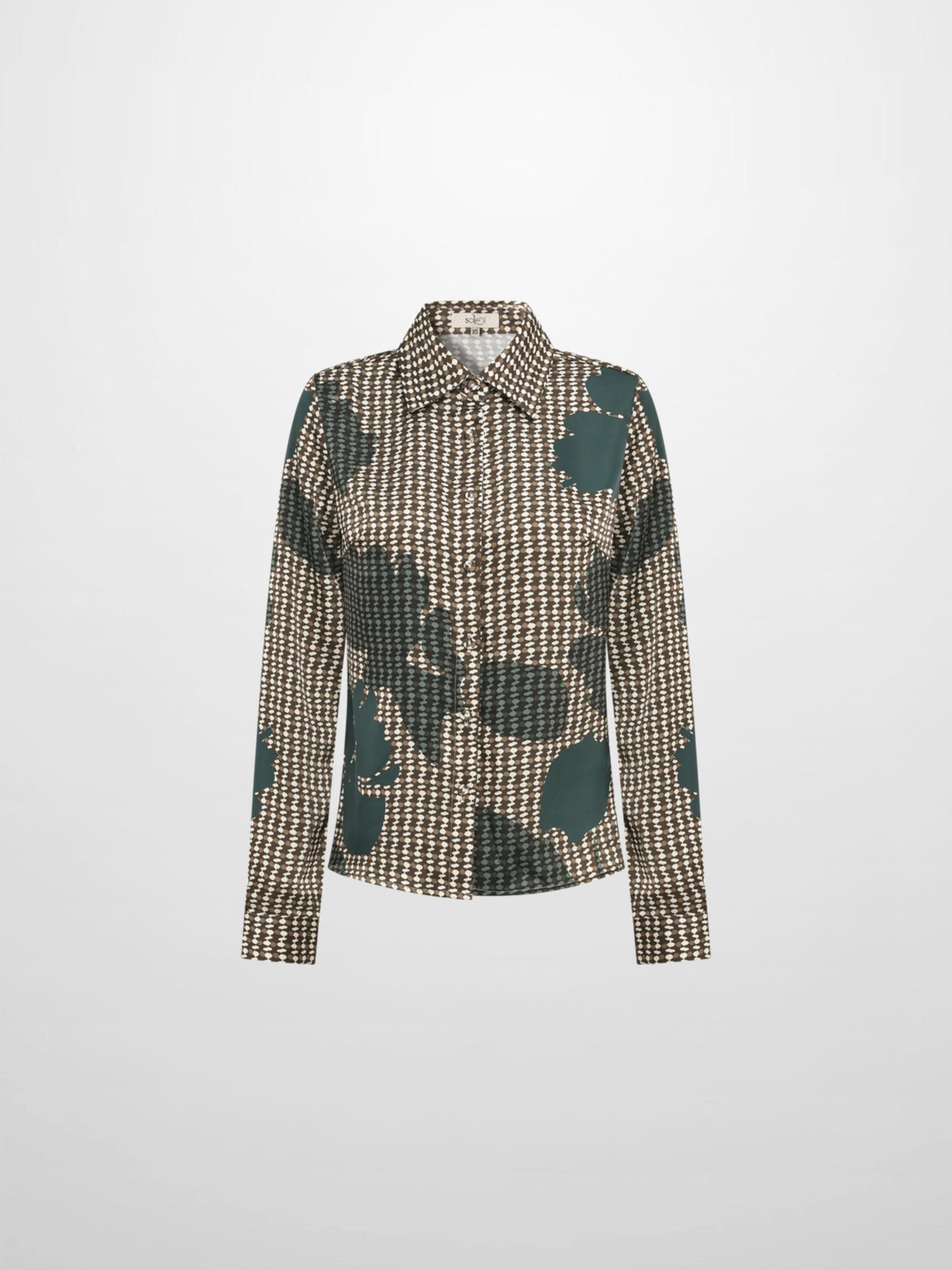 Button Down Collared Blouse - Olive Floral