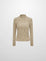 PRINTEDSTRETCH TEXTURED TURTLE NECK CREAM BURGUNDY DOTS