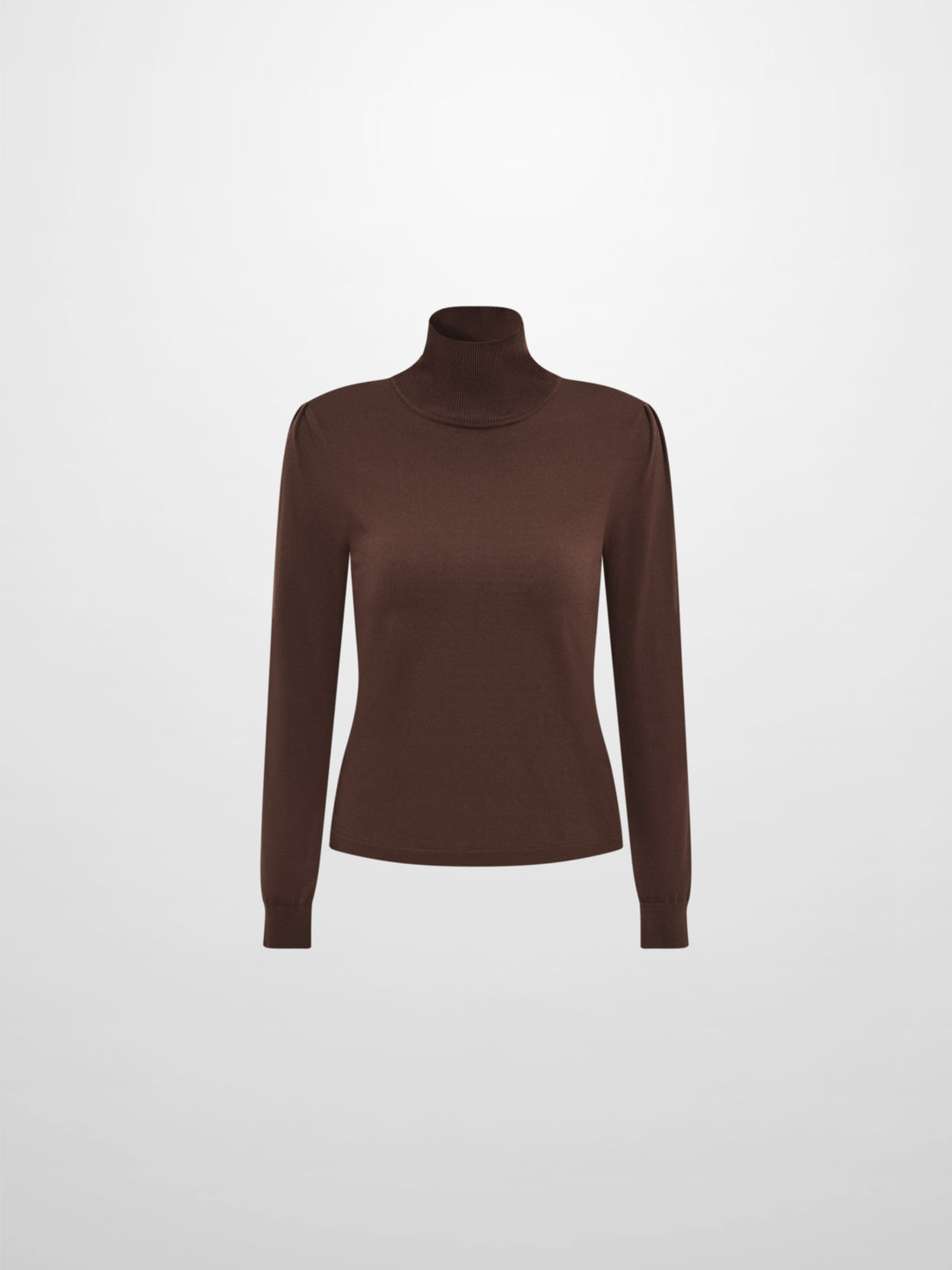 Shoulder Detail Turtleneck - Brown
