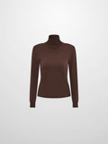 Shoulder Detail Turtleneck - Brown