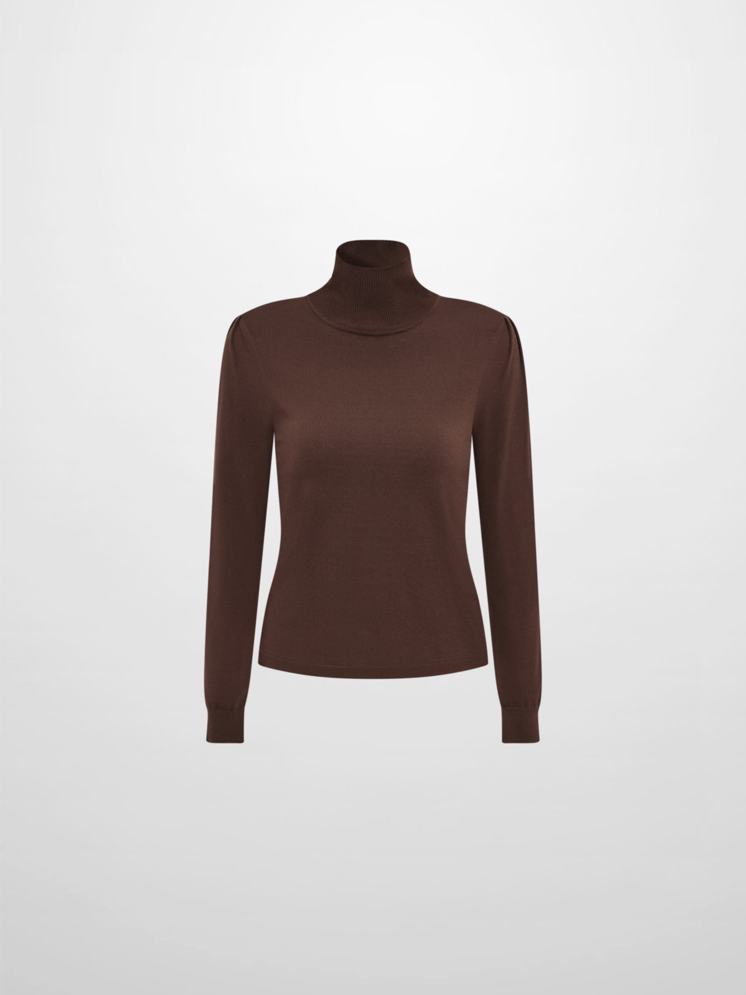 Shoulder Detail Turtleneck - Brown