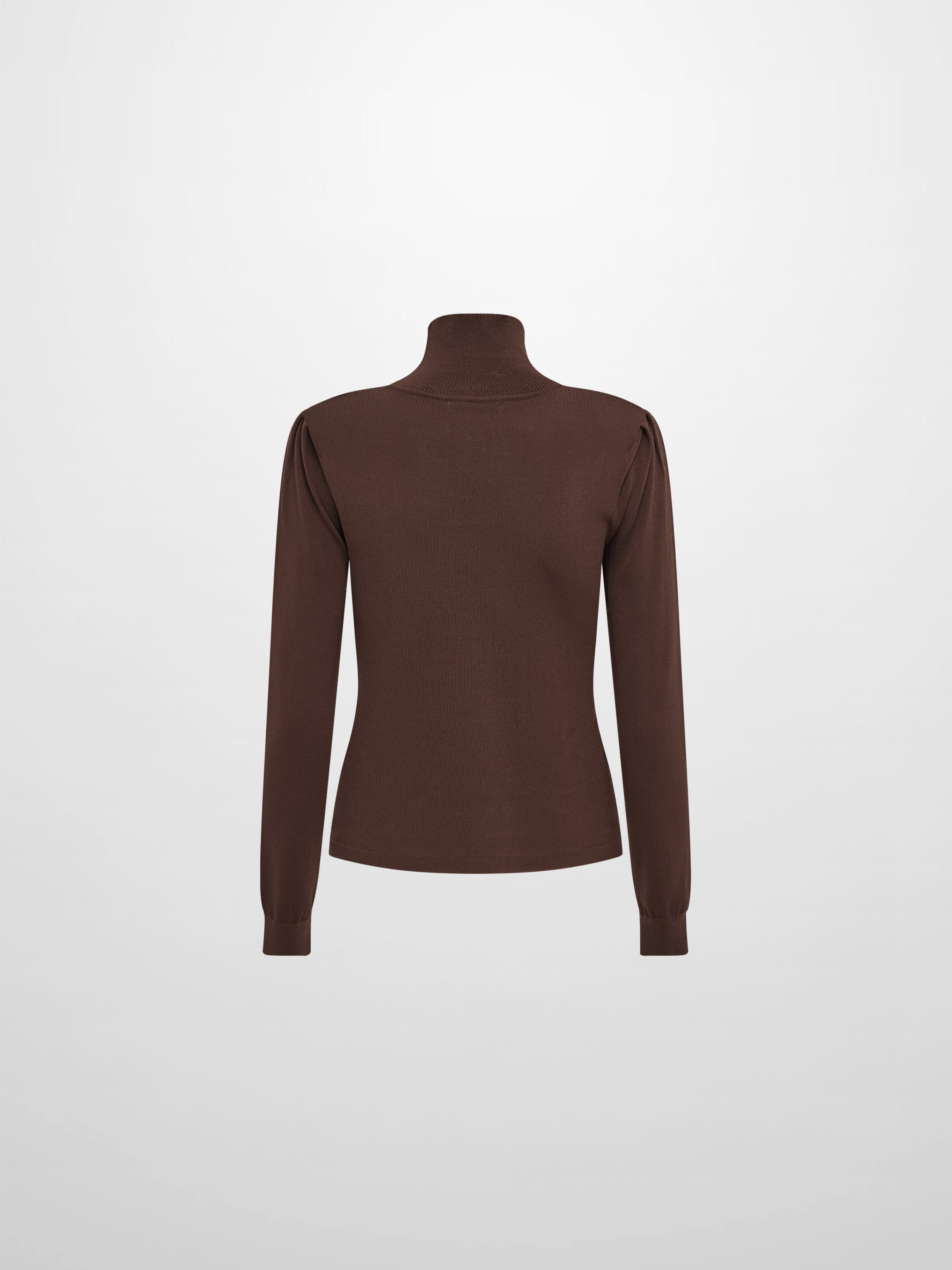 Shoulder Detail Turtleneck - Brown