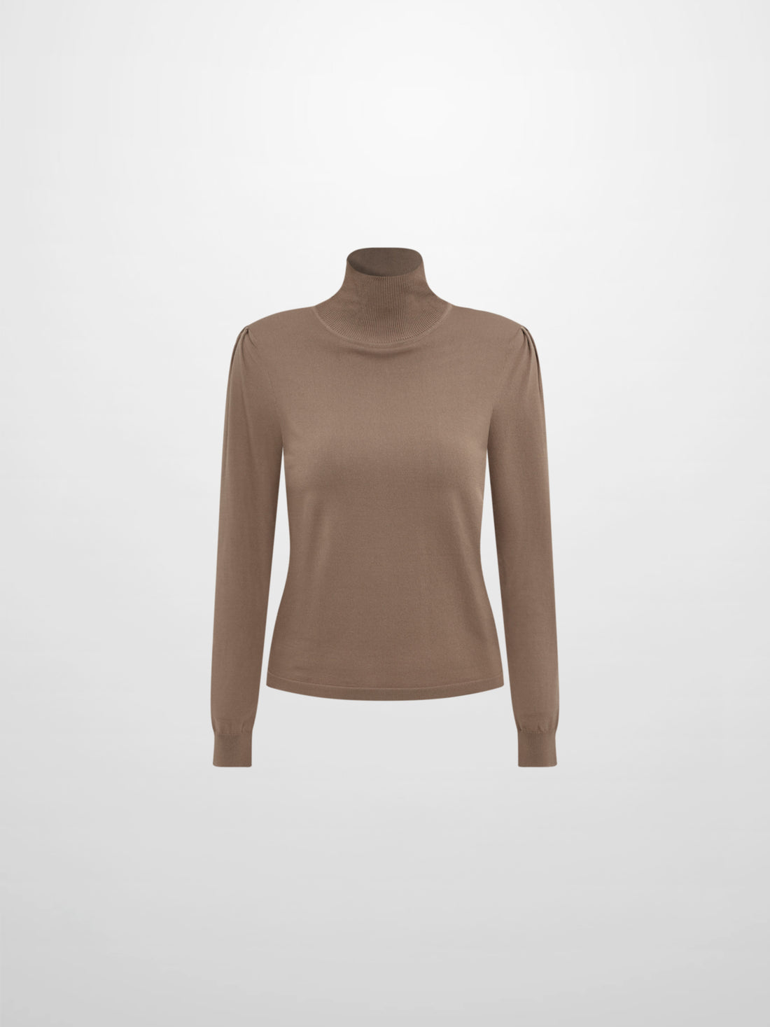 Shoulder Detail Turtleneck - Warm Taupe