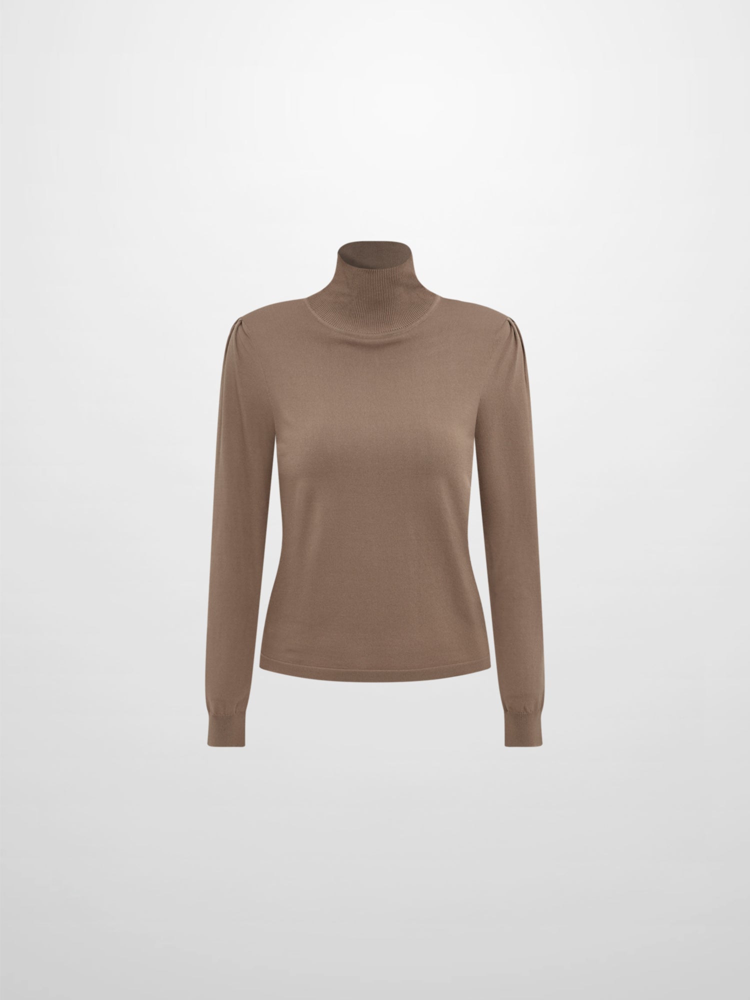 Shoulder Detail Turtleneck - Warm Taupe