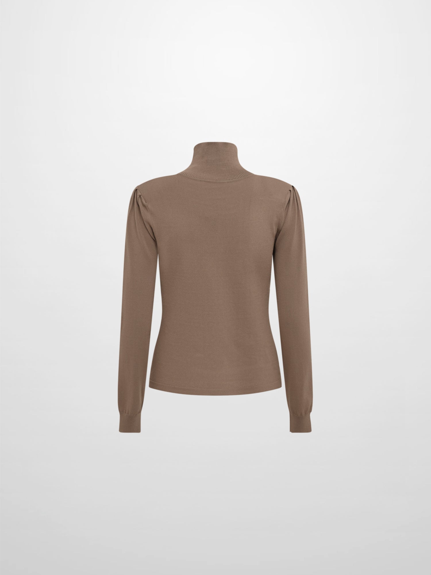 Shoulder Detail Turtleneck - Warm Taupe