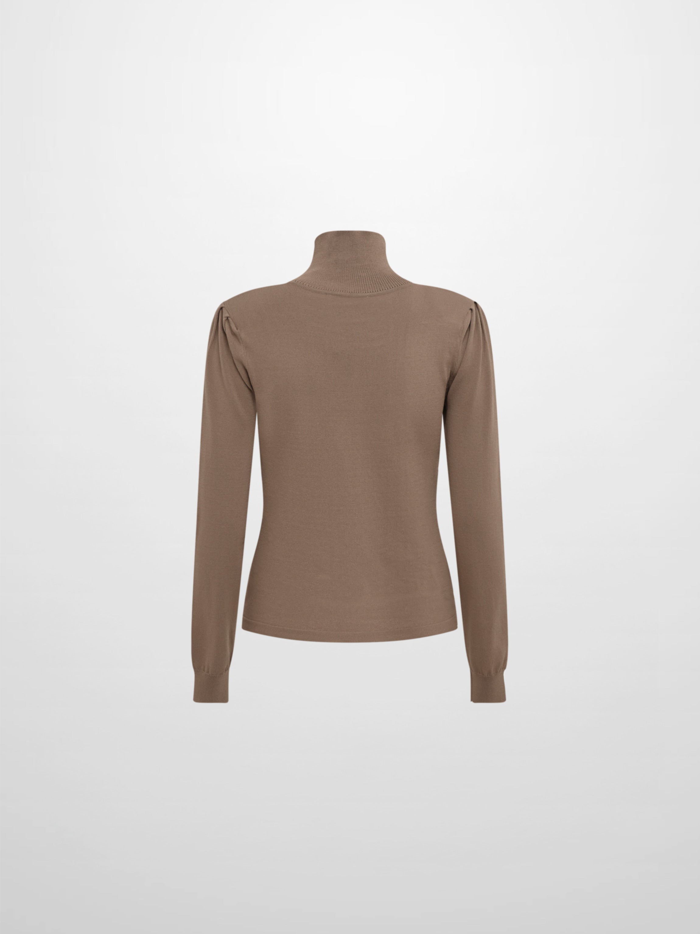Shoulder Detail Turtleneck - Warm Taupe