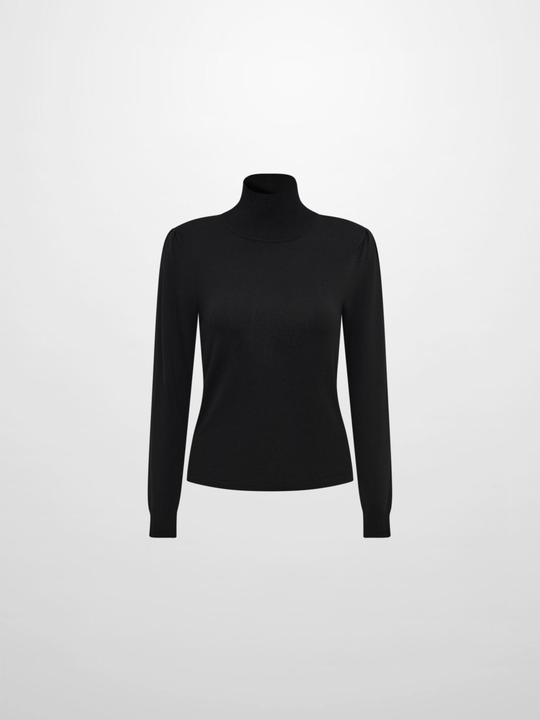 Shoulder Detail Turtleneck - Black