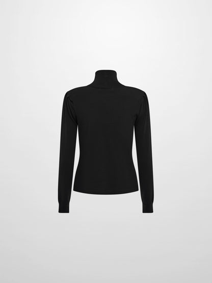 Shoulder Detail Turtleneck - Black