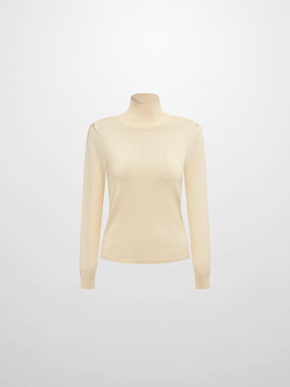 Shoulder Detail Turtleneck - Cream