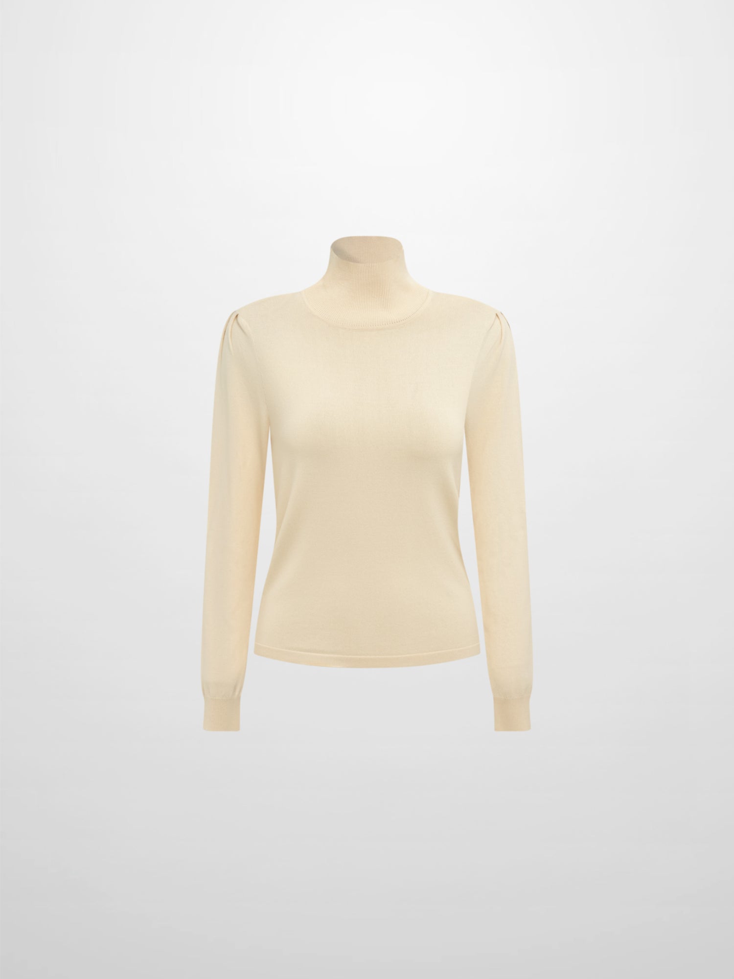 Shoulder Detail Turtleneck - Cream