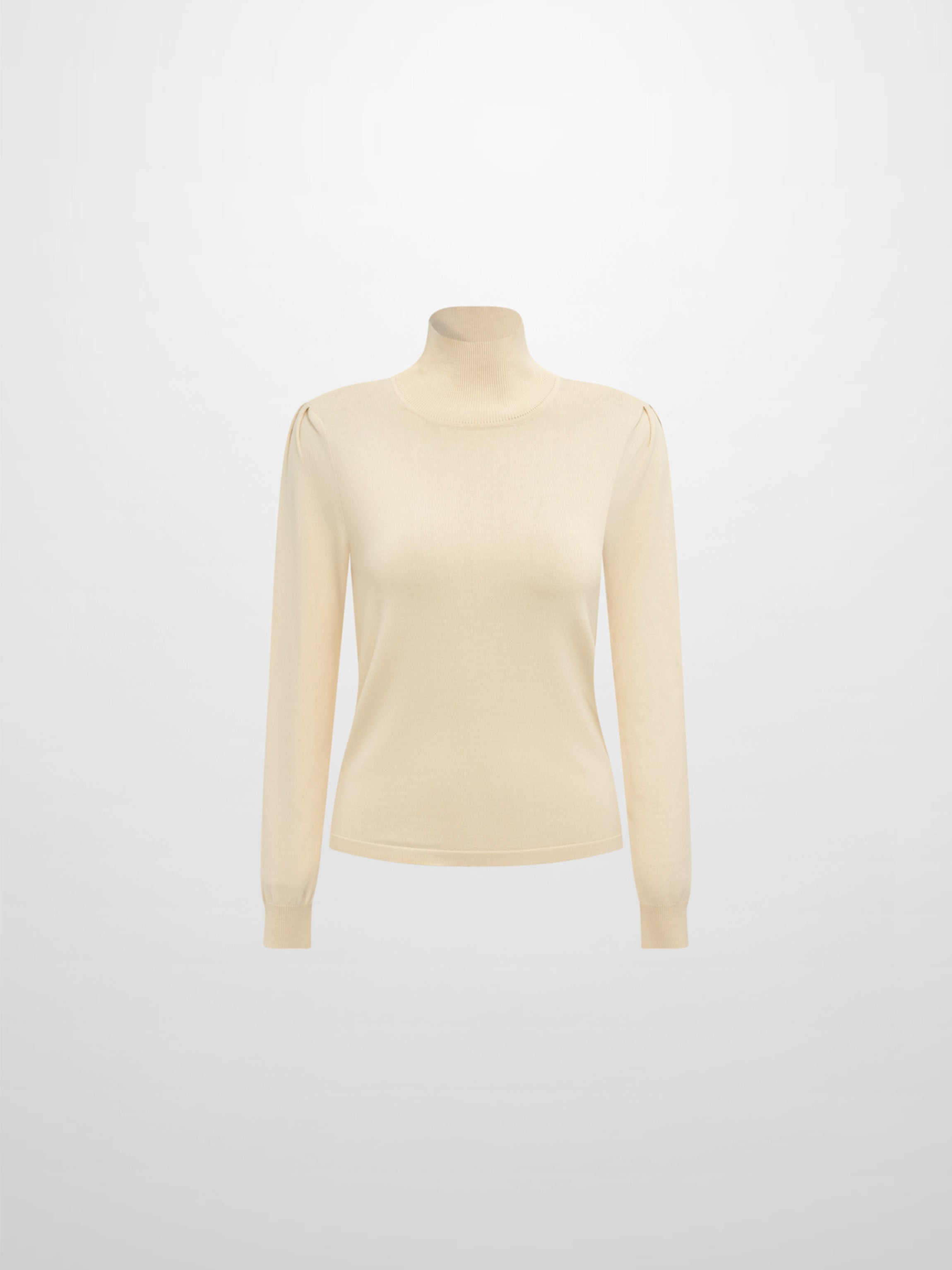 Shoulder Detail Turtleneck - Cream