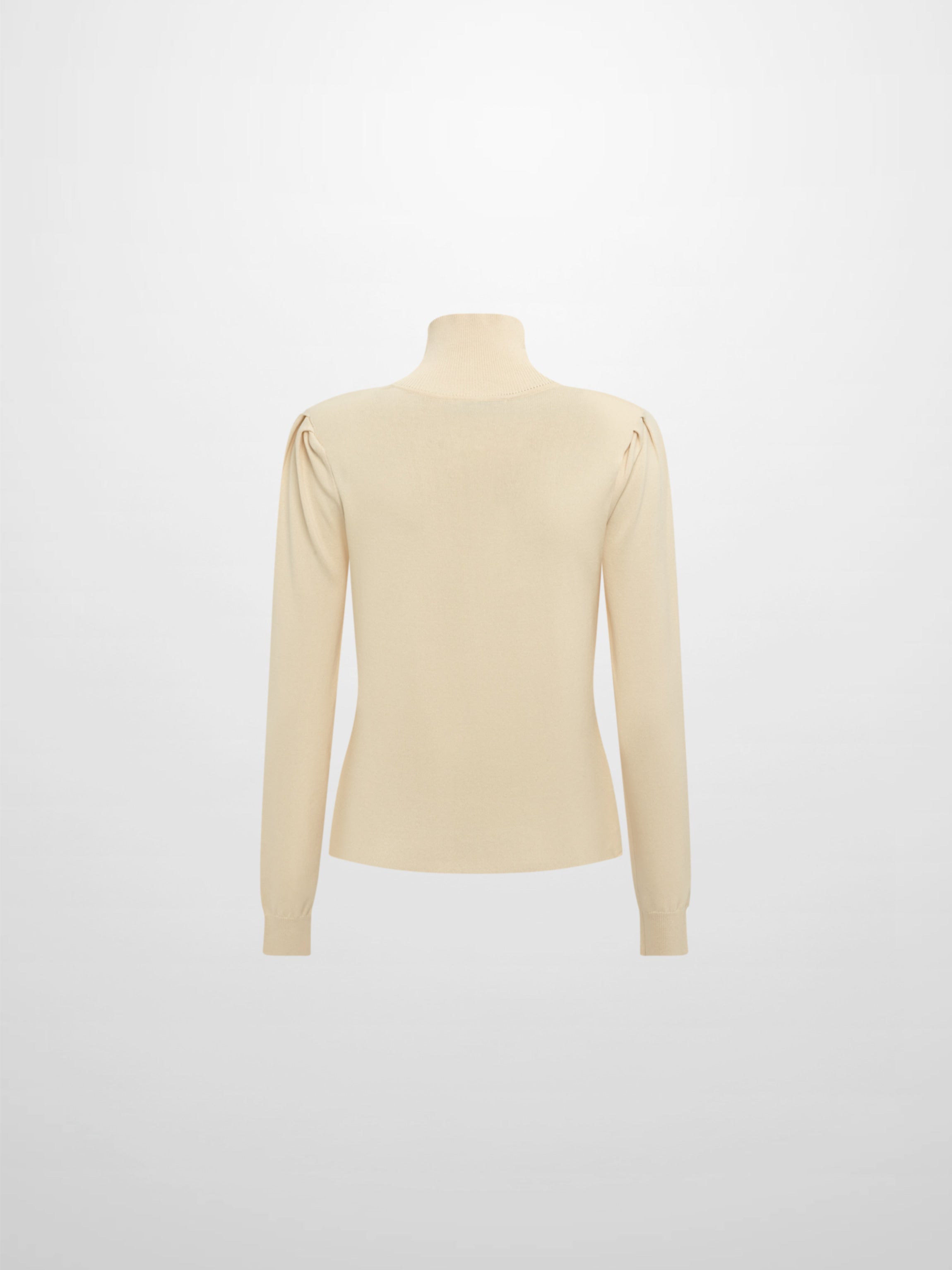 Shoulder Detail Turtleneck - Cream