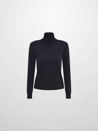 Shoulder Detail Turtleneck - Navy