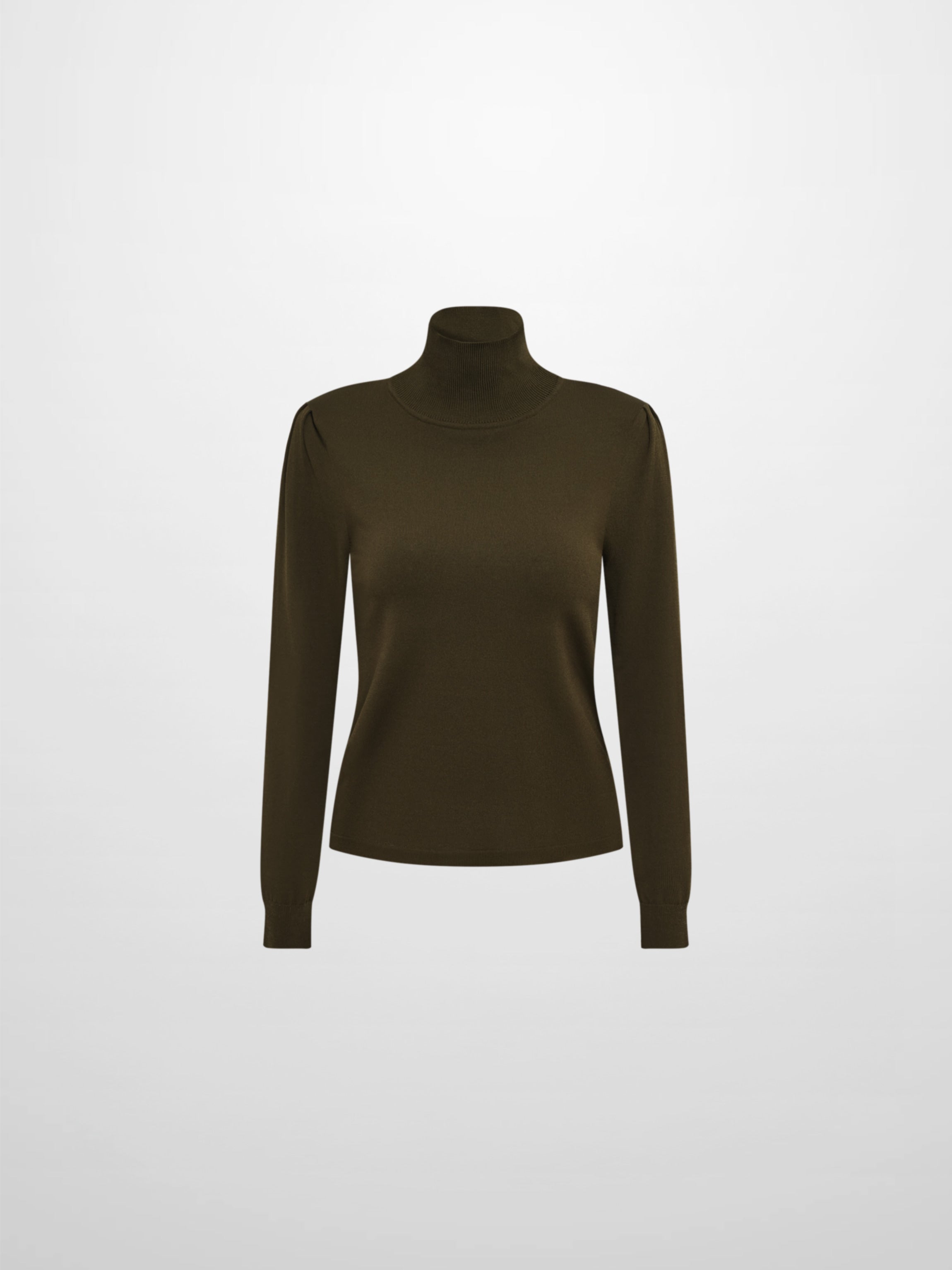 Shoulder Detail Turtleneck - Olive