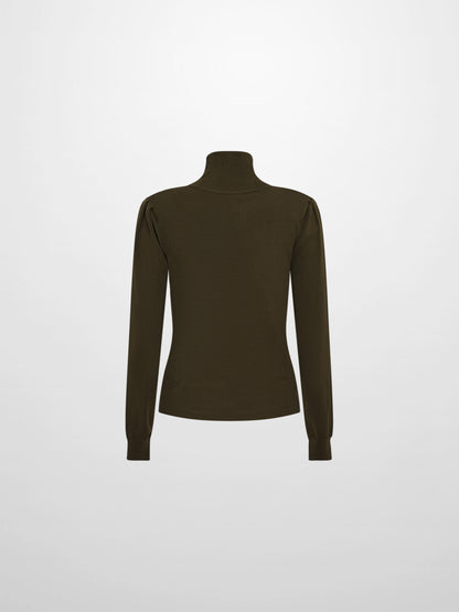 Shoulder Detail Turtleneck - Olive