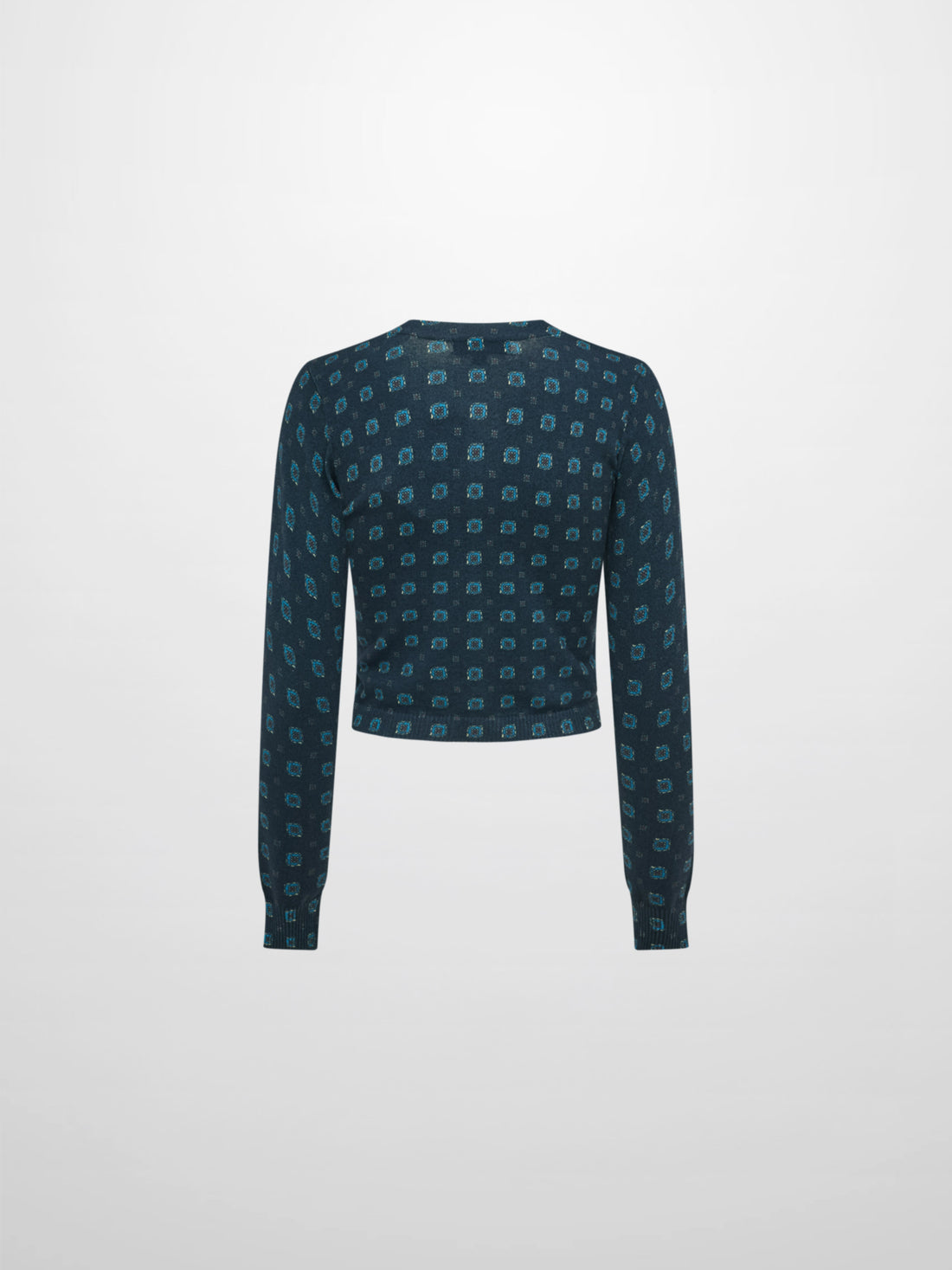 Printed Cardigan - Navy Geometric