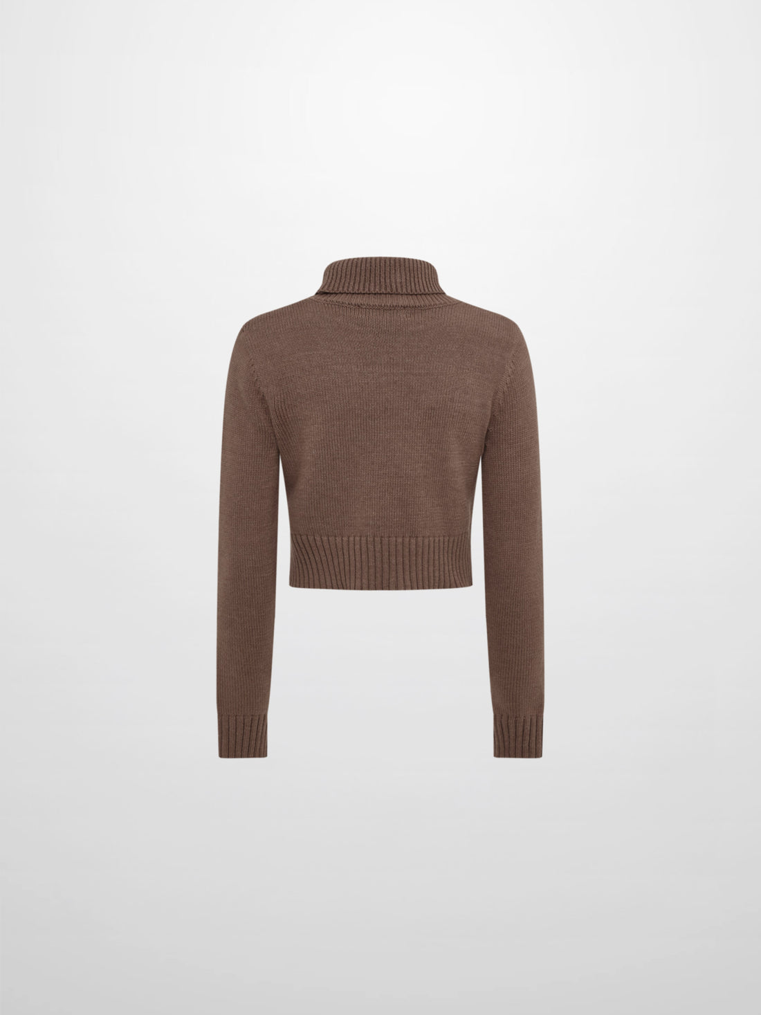 Front Cable Crop Turtleneck Sweater - Warm Taupe