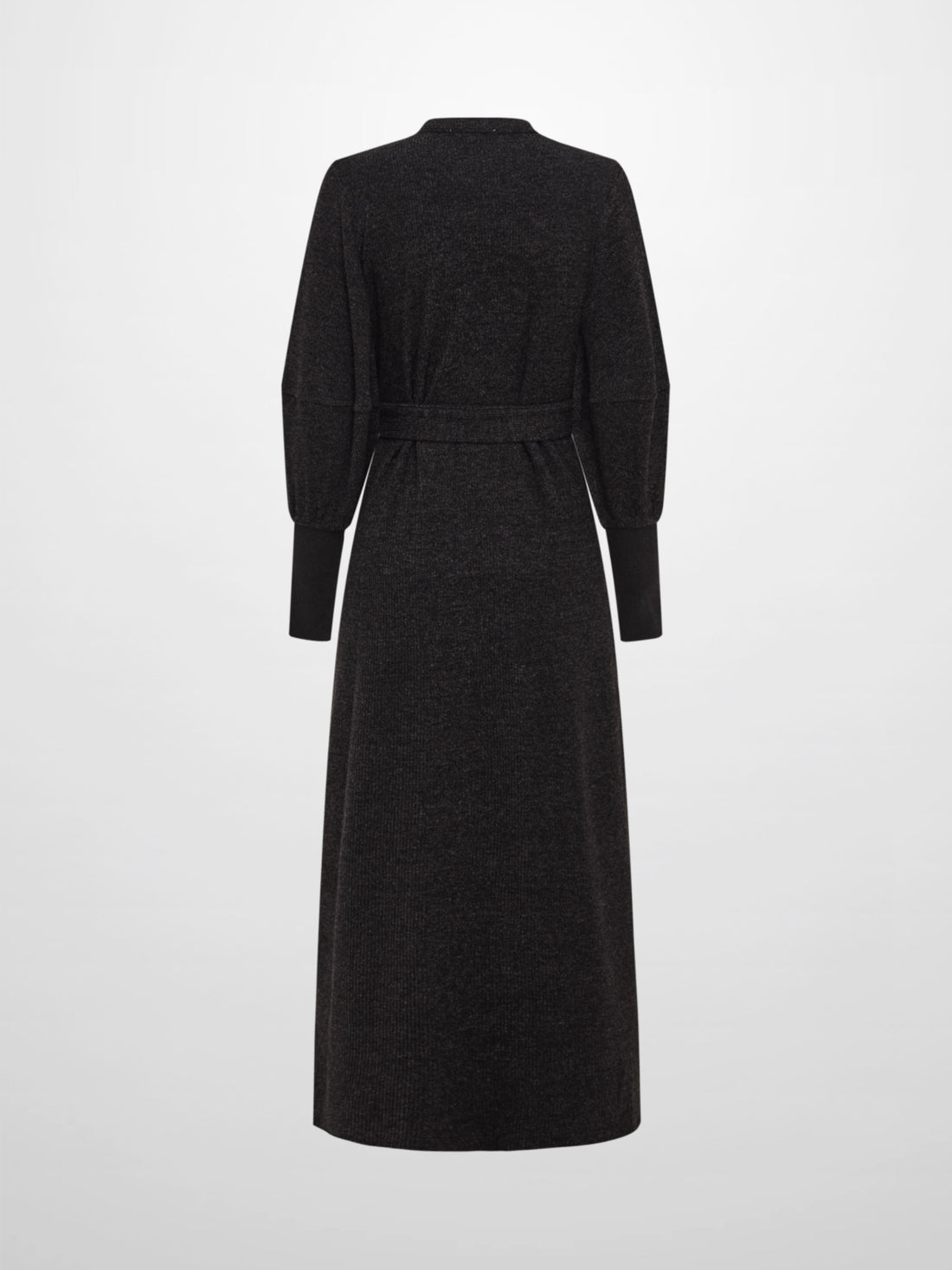 Soft Ribbed Shirtdress - Charcoal Grey