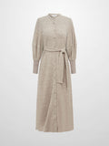Soft Ribbed Shirtress - Oatmeal