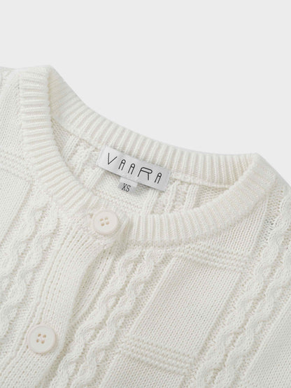 Cable Design Cardigan-Ivory