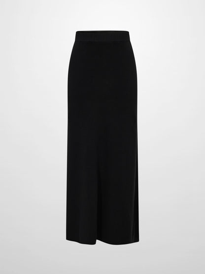 Knit A-Line Skirt - Black