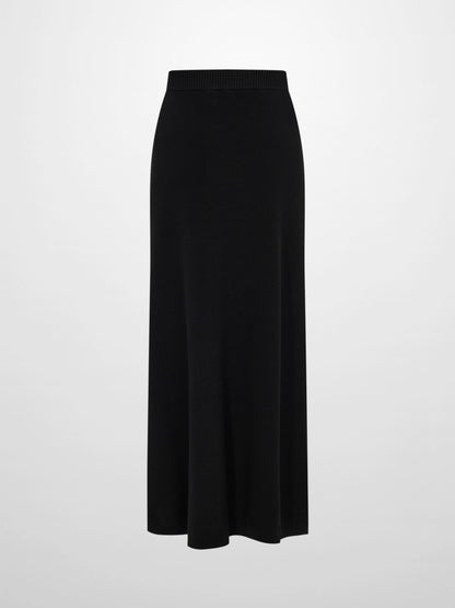 Knit A-Line Skirt - Black