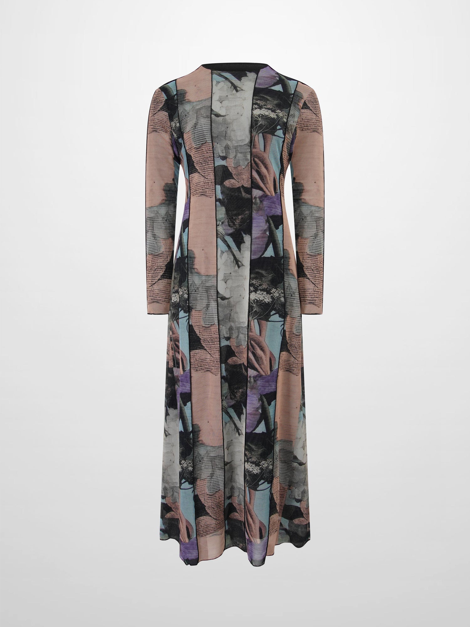 Mesh Maxi Dress-Floral Mix