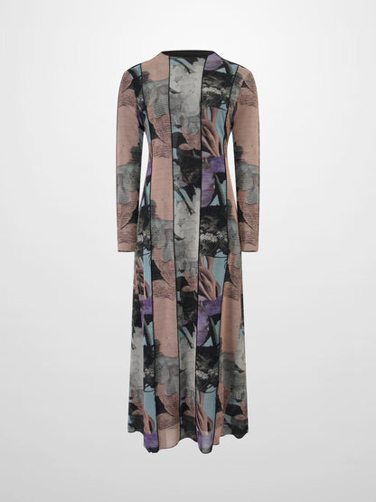 Mesh Maxi Dress-Floral Mix