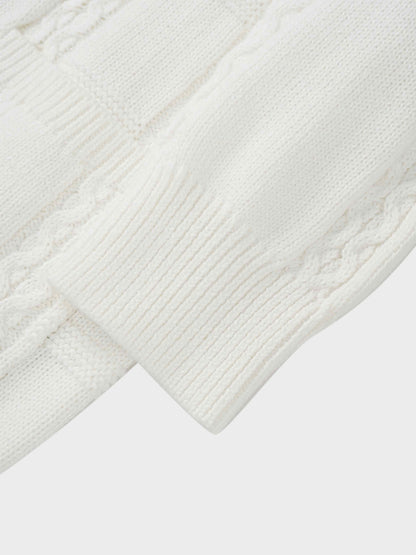 Cable Design Cardigan-Ivory