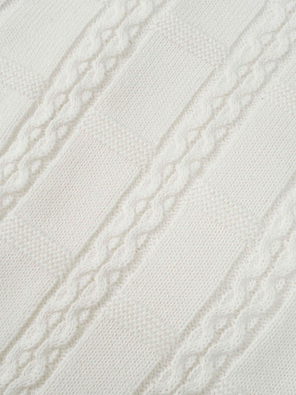 Cable Design Cardigan-Ivory