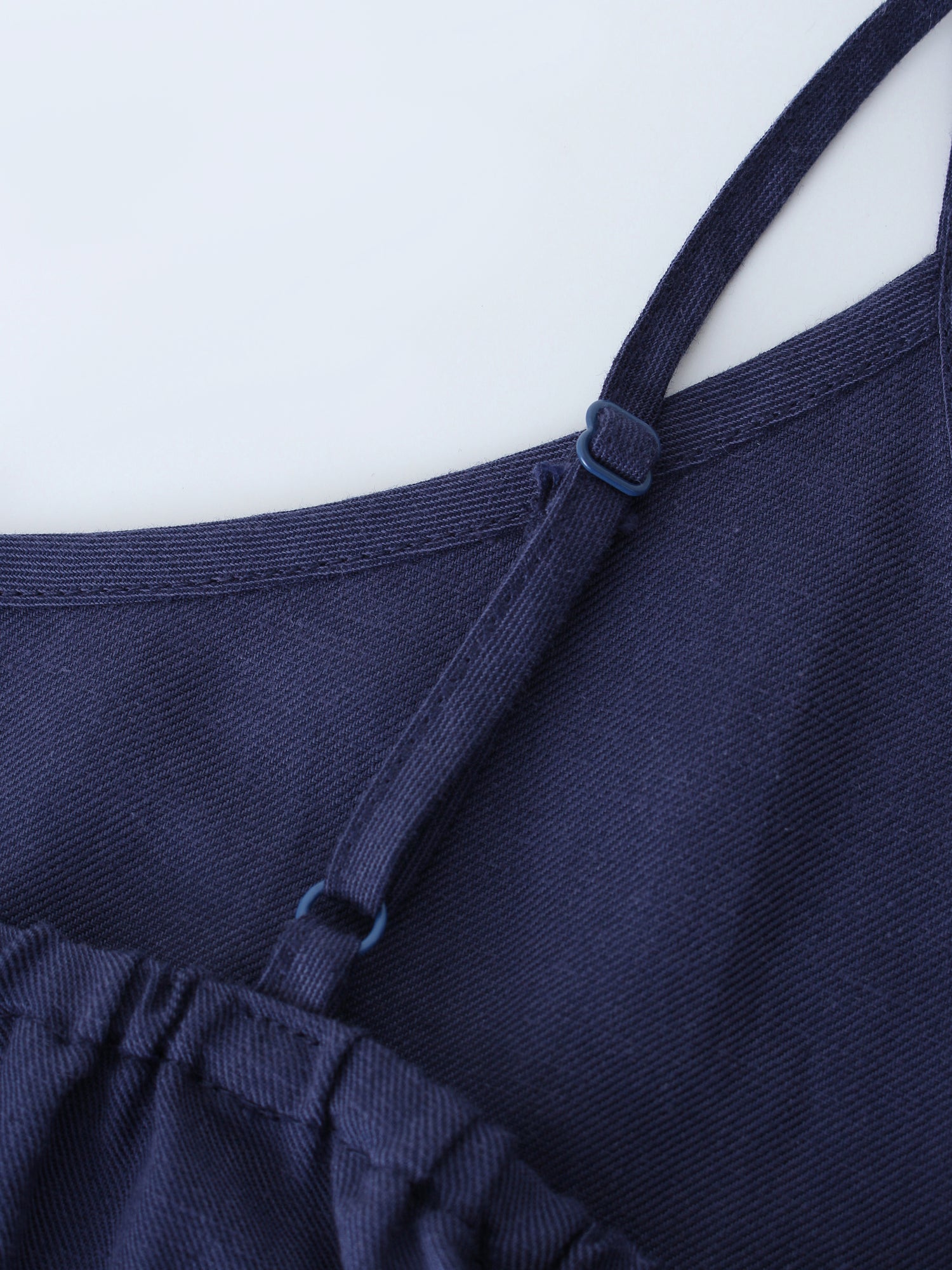 Linen Slip Dress-Navy