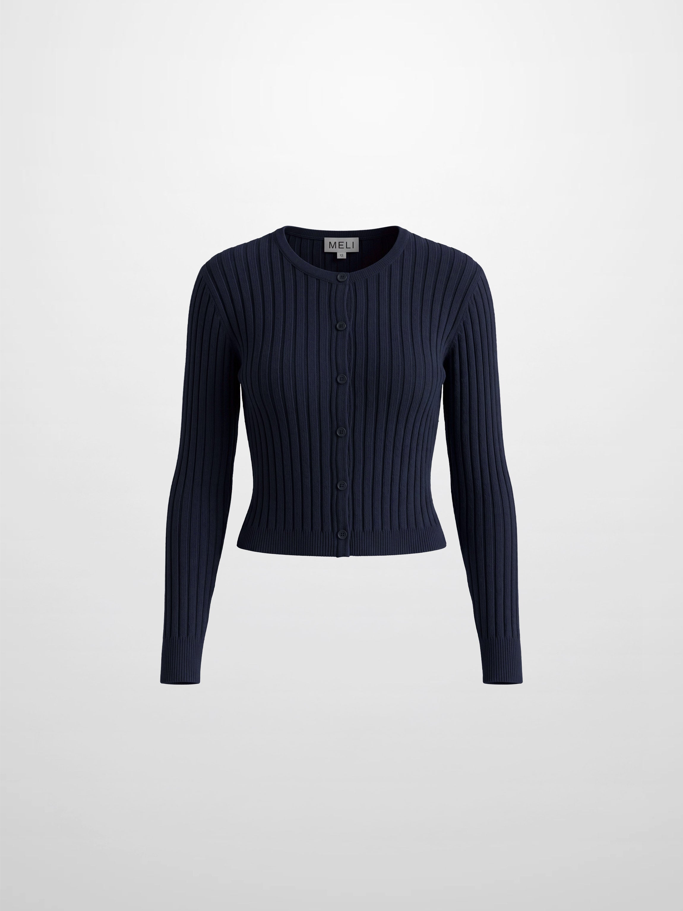 Lightweight Ribbed Cardigan 17"- Navy