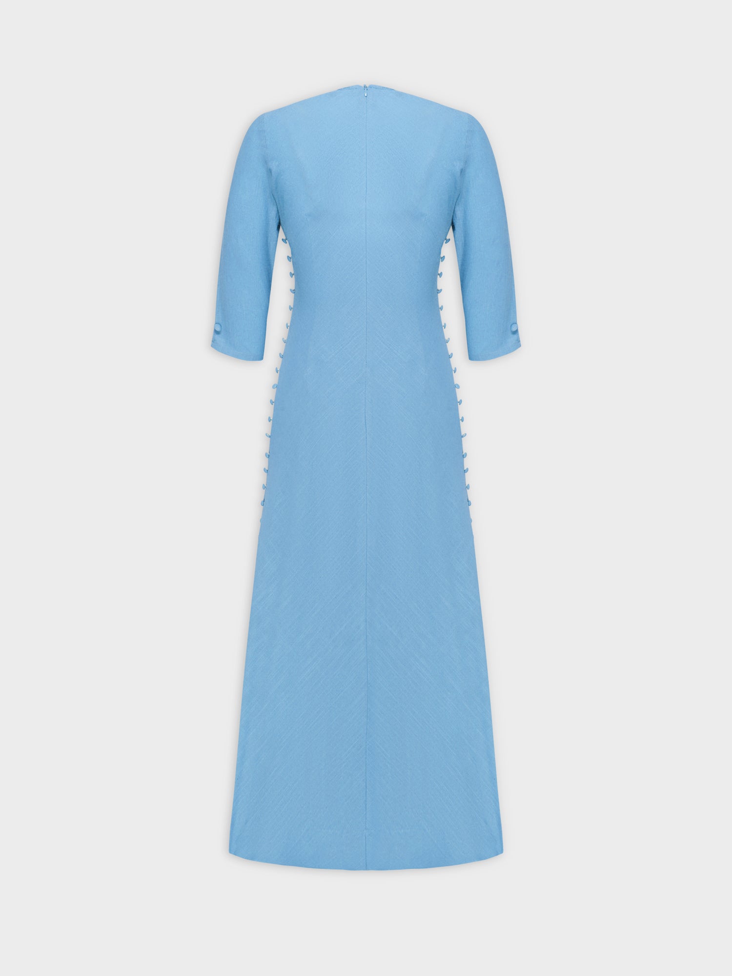 Side Button Dress-Blue