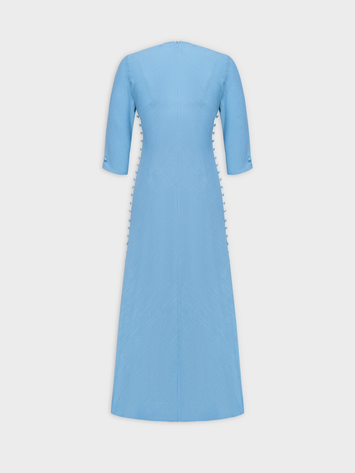 Side Button Dress-Blue