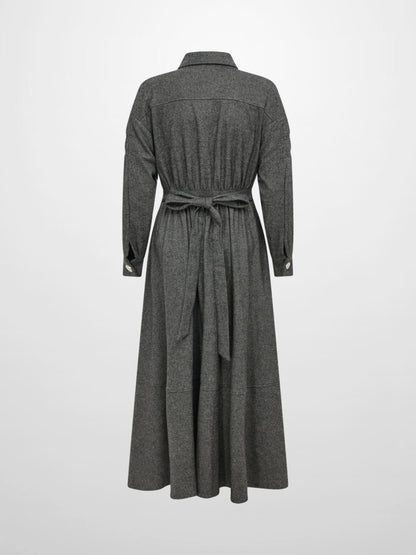 Herringbone Sparkle Dress- Grey