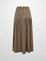 STITCHEDPOCKET YOKE PLEAT SKIRT LIGHT MOCHA